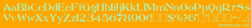 AbbessRegular Font – Green Fonts on Orange Background