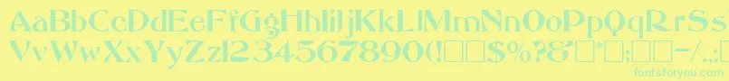 AbbessRegular Font – Green Fonts on Yellow Background