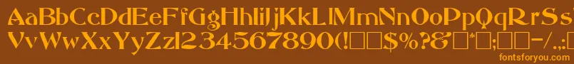 AbbessRegular Font – Orange Fonts on Brown Background