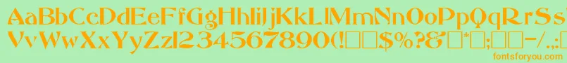 AbbessRegular Font – Orange Fonts on Green Background