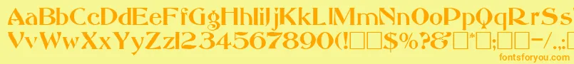 AbbessRegular Font – Orange Fonts on Yellow Background