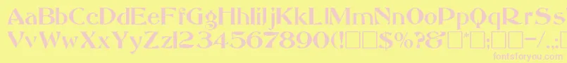 AbbessRegular Font – Pink Fonts on Yellow Background