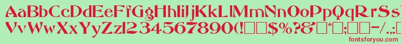 AbbessRegular-fontti – punaiset fontit vihreällä taustalla