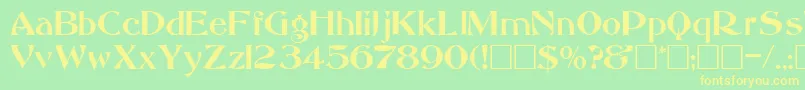 AbbessRegular Font – Yellow Fonts on Green Background