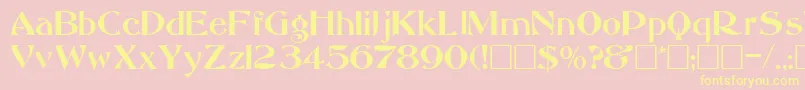 AbbessRegular Font – Yellow Fonts on Pink Background