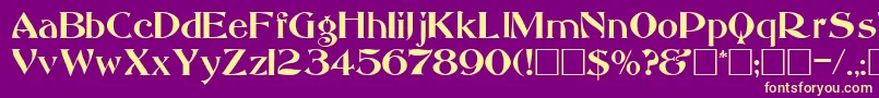 AbbessRegular Font – Yellow Fonts on Purple Background