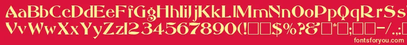 AbbessRegular Font – Yellow Fonts on Red Background