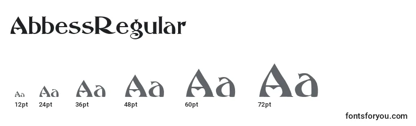 AbbessRegular Font Sizes