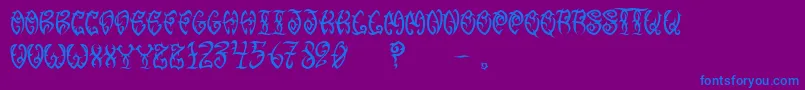 Fonte VtcTribalthreefree – fontes azuis em um fundo violeta