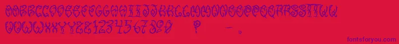 Fonte VtcTribalthreefree – fontes roxas em um fundo vermelho