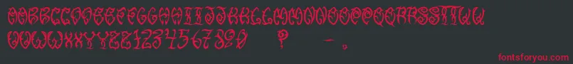 VtcTribalthreefree Font – Red Fonts on Black Background