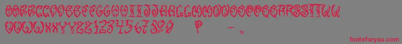 VtcTribalthreefree Font – Red Fonts on Gray Background
