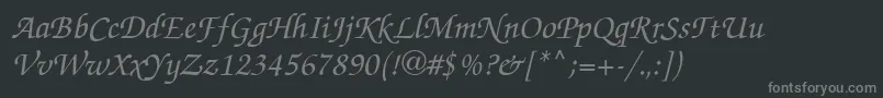 Zpf Font – Gray Fonts on Black Background