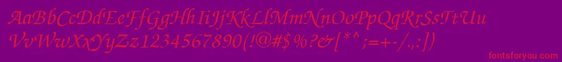 Zpf Font – Red Fonts on Purple Background