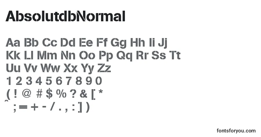 Schriftart AbsolutdbNormal – Alphabet, Zahlen, spezielle Symbole
