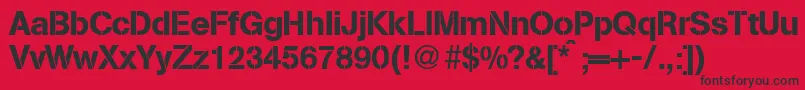 フォントAbsolutdbNormal – 赤い背景に黒い文字
