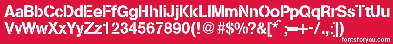 フォントAbsolutdbNormal – 赤い背景に白い文字