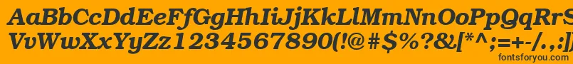 Fonte ItcBookmanDemiРљСѓСЂСЃРёРІ – fontes pretas em um fundo laranja
