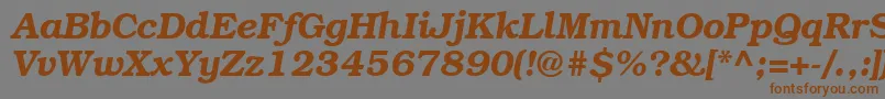 フォントItcBookmanDemiРљСѓСЂСЃРёРІ – 茶色の文字が灰色の背景にあります。