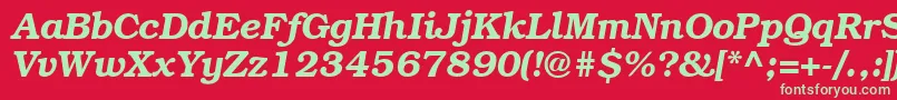Fonte ItcBookmanDemiРљСѓСЂСЃРёРІ – fontes verdes em um fundo vermelho