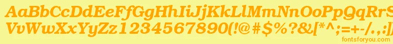 ItcBookmanDemiРљСѓСЂСЃРёРІ-Schriftart – Orangefarbene Schriften auf gelbem Hintergrund