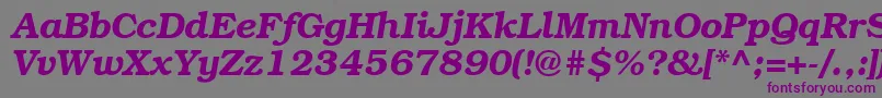 ItcBookmanDemiРљСѓСЂСЃРёРІ-fontti – violetit fontit harmaalla taustalla