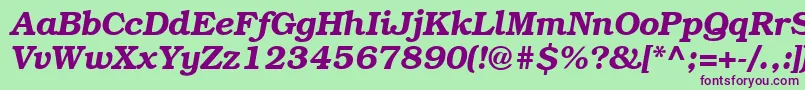 Fonte ItcBookmanDemiРљСѓСЂСЃРёРІ – fontes roxas em um fundo verde