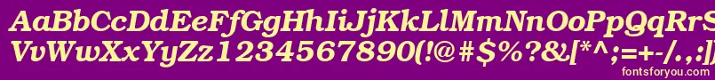 ItcBookmanDemiРљСѓСЂСЃРёРІ-Schriftart – Gelbe Schriften auf violettem Hintergrund