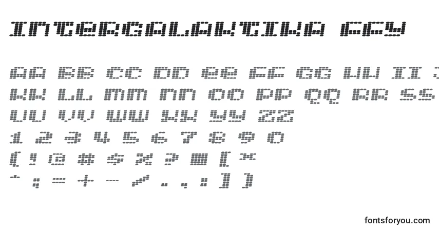 Шрифт Intergalaktika ffy – алфавит, цифры, специальные символы