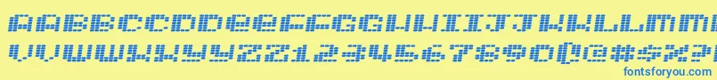 Intergalaktika ffy Font – Blue Fonts on Yellow Background