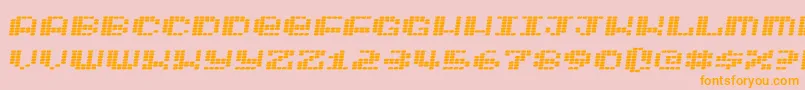 Intergalaktika ffy Font – Orange Fonts on Pink Background