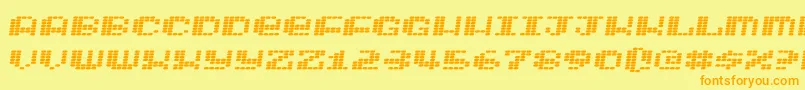 Intergalaktika ffy Font – Orange Fonts on Yellow Background