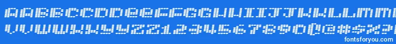 フォントIntergalaktika ffy – 青い背景に白い文字