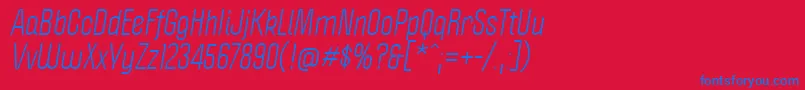 PoliticaItalic-Schriftart – Blaue Schriften auf rotem Hintergrund
