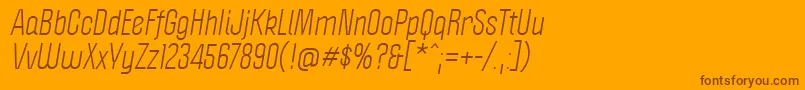 フォントPoliticaItalic – オレンジの背景に茶色のフォント