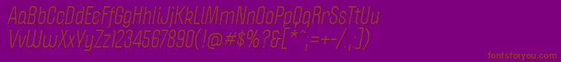 Fonte PoliticaItalic – fontes marrons em um fundo roxo