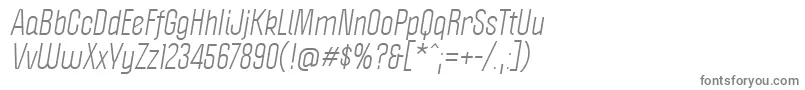 PoliticaItalic-fontti – harmaat kirjasimet valkoisella taustalla