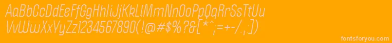 PoliticaItalic-fontti – vaaleanpunaiset fontit oranssilla taustalla