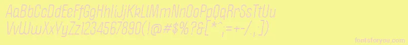 PoliticaItalic-fontti – vaaleanpunaiset fontit keltaisella taustalla