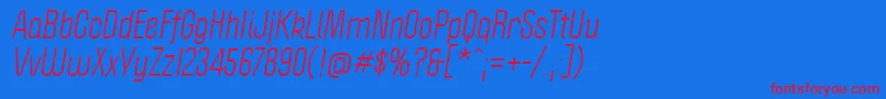 フォントPoliticaItalic – 赤い文字の青い背景