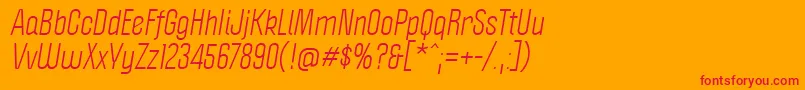 フォントPoliticaItalic – オレンジの背景に赤い文字