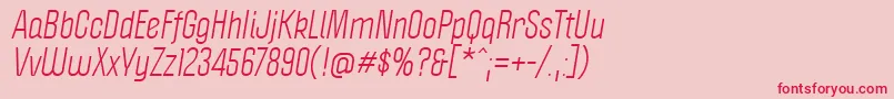 フォントPoliticaItalic – ピンクの背景に赤い文字
