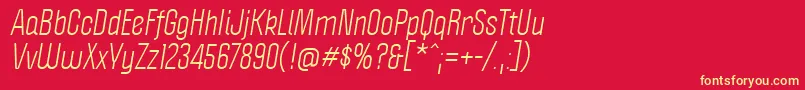 PoliticaItalic Font – Yellow Fonts on Red Background