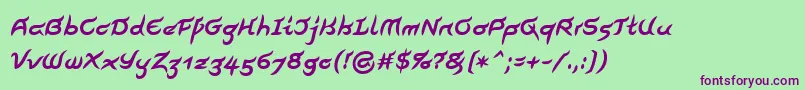 PegathlonLtBold Font – Purple Fonts on Green Background