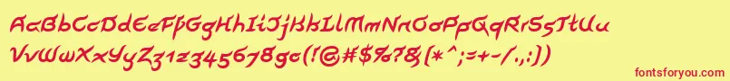PegathlonLtBold Font – Red Fonts on Yellow Background
