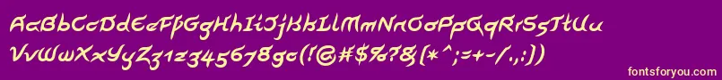 PegathlonLtBold Font – Yellow Fonts on Purple Background