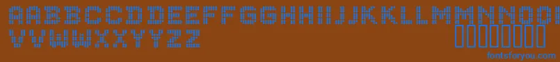 Weitere Informationen zur CfdotsRegular-Schriftart CfdotsRegular-Schriftart – Blaue Schriften auf braunem Hintergrund