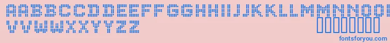 CfdotsRegular-Schriftart – Blaue Schriften auf rosa Hintergrund