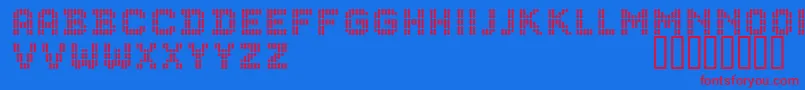 CfdotsRegular Font – Red Fonts on Blue Background