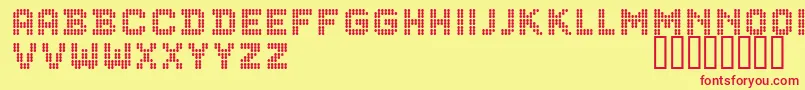 CfdotsRegular Font – Red Fonts on Yellow Background